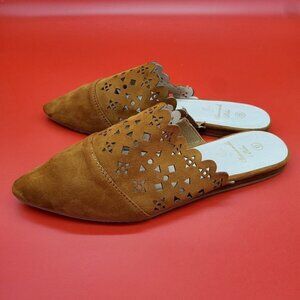 Amanda Blu Cognac Laser-Cut Mule Women's Size 6